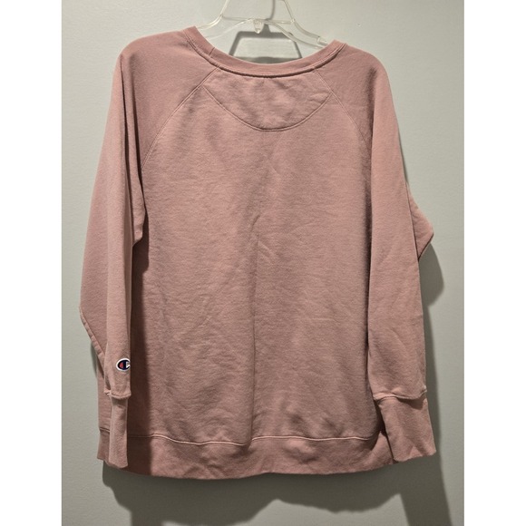 Champion Sweatshirt Crewneck Pullover Spell Out Logo Pink Casual Comfy Womens 1X - Picture 2 of 5